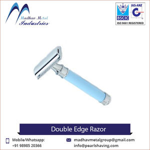 Rasoir de sécurité à double tranchant avec manche en laiton et lames en acier inoxydable, qualité supérieure, origine Gujarati, pour hommes - Product Image 4