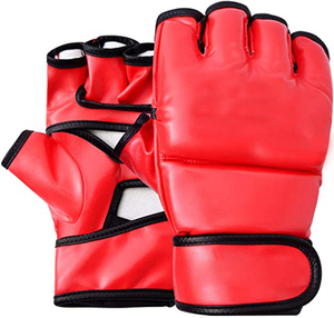 Guantes de boxeo de medio dedo MMA hechos a medida 8oz 12oz 16oz entrenamiento lucha PU cuero de vaca para hombres mujeres niños-para uso al aire libre - Product Image 4