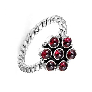 เครื่องประดับที่มีชื่อเสียงทำด้วยมือแหวนเงินสเตอร์ลิง925โกเมนแท้พร้อมแหวนที่เชื่อถือได้ - Product Image 2