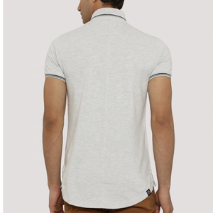 100% algodón Color sólido personalizado logotipo propio impresión hombres alta calidad personalizado a granel algodón piqué Slim Fit Color sólido - Product Image 3