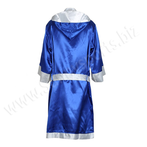 Robe de boxer avec capuche, vêtement en satin bleu, de haute qualité, nouvelle collection - Product Image 1