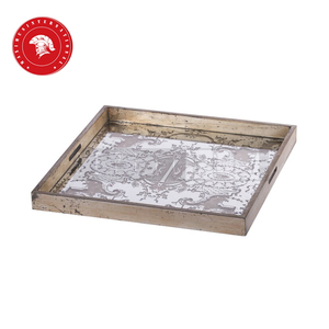 Replicartz IQ-IT-43 Natural Wood Mirror Service Tray with Handles for Eating Coffee Breakfast Afternoon Tea & Decoration - Product Image 1