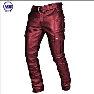 New Designs Custom <b>Men</b> Black Faux PU <b>Leather</b> Skinny Trousers Genuine <b>Leather</b> Stretch <b>Pants</b> - Product Image 4