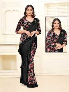 Bollywood mode couturière prête à mettre sur lyra tissu saree peintures fleur broche anniversaire anniversaire célébration mis sur alphanumero - Product Image 6