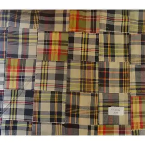 Produk penjualan terbaik kain perca katun madras tenun polos untuk pakaian