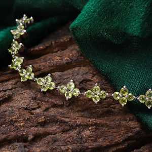 6,5-7,5 "largo peridoto Natural piedra preciosa 10,4 gramos 92,5 plata esterlina hecha a mano hermosa pulsera al por mayor - Product Image 2