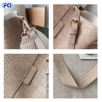 Sac à main Crocodile de luxe pour femmes, sac seau de couleur unie, sac à bandoulière ajustable de grande capacité pour dames,