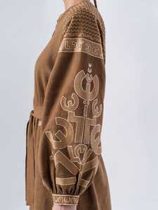 Robe maxi en lin bohème 2022 avec broderie florale, nouveaux styles tendance ukrainiens et ghanéens, motif tissé - Product Image 4