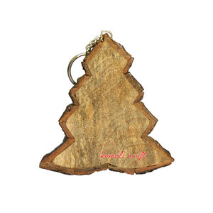 Décorations en bois naturel, 1 pièce, arbre, découpé au laser, avec tige écorce, pour noël - Product Image 1