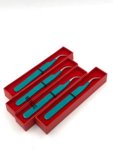 Nouvelle pince à épiler professionnelle pour extension de cils en acier inoxydable avec revêtement en poudre de sirène incurvée Instruments de beauté avec logo personnalisé - Product Image 2