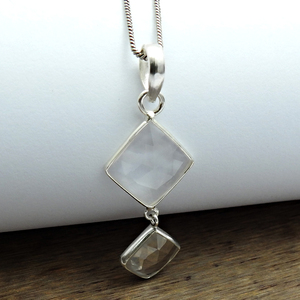 Producto más vendido en 2024 Piedra preciosa de cristal natural Plata de Ley 925 Estilo clásico Boho Colgante Joyería hecha a mano Exportador - Product Image 2