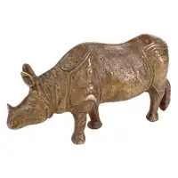 Handmade Trang Trí Antique Brass Rhino Bức Tượng Điêu Khắc Tượng Tuyên Bố Mảnh Trang Trí Quà Tặng Mặt Hàng