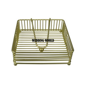 Porte-serviettes en métal Premium Quality Handmade Designer Wholesale Tissue Holder Gold Powder Coated Wholesale Serviette Holder - Product Image 6