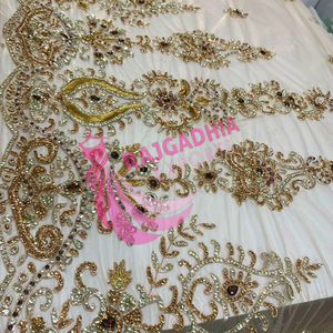 Chất Lượng Tốt Nhất Sang Trọng Thêu Vải Ren Pháp Handmade Đính Cườm Mới Nhất Phi Nigeria Ren Lưới Vải - Product Image 3