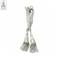 Cordon en soie gris à pompons décoratif, cordon en soie Royal Stewart pour la cérémonie, pour bandes et dossards, cordons en laine OEM, pompons en soie pour l'artisanat