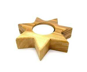 Bougeoir en forme d'étoile à thé, porte-bougie en bois pour décoration de la maison de haute qualité en stock - Product Image 2