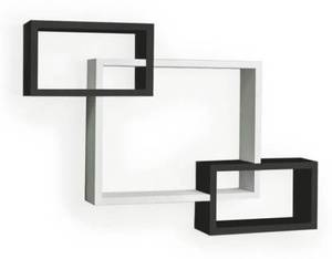Estantes flotantes de intersección para decoración de pared, estante de pared de MDF, número de 3, blanco y negro - Product Image 5