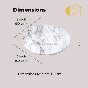 Natural White <b>Marble</b> Polished Eco-Friendly 12" Round <b>Cake</b> Board - Product Image 6