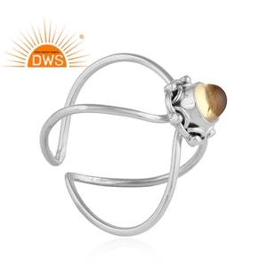 Glossy <b>Citrine</b> <b>Ring</b> Jaipur Gemstone Jewelry Manufacturer Oxidized 925 Sterling Silver Antique <b>Ring</b> Classic Collection - Product Image 2