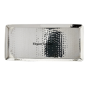 Plateau de service rectangulaire en acier, ustensile en acier inoxydable faite à la main, plateau fantaisie de styliste de qualité supérieure, pas cher - Product Image 1