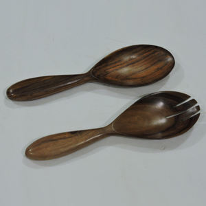 Ensemble de service à salade en bois de haute qualité Antique poli cuillère de service à salade fourchette accessoires de cuisine articles ménagers de cuisine - Product Image 3