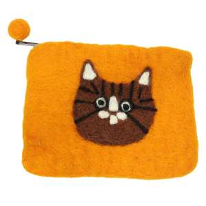 Handmade Girls' <b>Coin</b> <b>Purse</b> Soft and Lightweight Natural Wool with Zipper Closure Daily Use Cartoon Pattern - Product Image 1