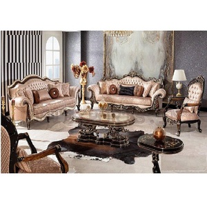 Conjunto de sofás clásicos de 8 plazas para sala de estar, muebles de diseño de madera tallada a mano, aspecto antiguo europeo - Product Image 1