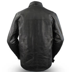 Blouson en cuir homme, de haute qualité, avec boutons avant, à la mode, hiver 2022 - Product Image 2