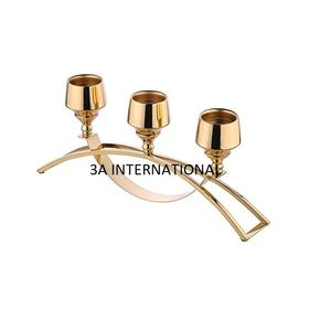 New Arrival Looking Brass Plated Finished <b>Candle</b> Set for <b>Candle</b> Light <b>Dinner</b> <b>Candle</b> Stand Durable Table Metal Tabletop Votive - Product Image 1