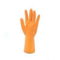 Gants de sécurité Eldiven doux et confortables en caoutchouc naturel orange, doublés de coton, antidérapants, imperméables, élastiques, pour la maison