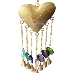 Corazón rojo en forma de indio carillón de viento decoración de jardín al aire libre - Product Image 6