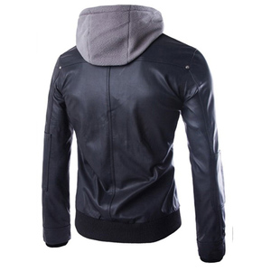 Veste universitaire de baseball sur mesure OEM unisexe avec manches en cuir à la mode occidentale Nouvelle arrivée Design à capuche sans col - Product Image 4