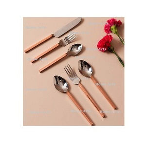 ชุดช้อนส้อมมีดสแตนเลสพร้อมที่จับทองแดงสำหรับร้านอาหารและห้องครัว - Product Image 1