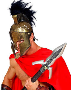 Casco Romano Antiguo con Pluma, Joyería de Bronce Negro, Gran Casco Espartano para Hombre, Acabado Antiguo, Forro de Cuero - Product Image 2