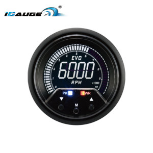 60มิลลิเมตรใบหน้าสีดำ4สีจอแอลซีดีรอบต่อนาทีเมตรเครื่องวัดความเร็วรอบดิจิตอลที่มีการเตือนและฟังก์ชั่นสูงสุดเลนส์ที่ชัดเจนสำหรับรถยนต์อัตโนมัติ - Product Image 2