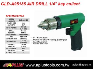 Poignée de pistolet de TYPE D'ENGRENAGE DE PERCEUSE À AIR APLUS GLD-A95185, 18,000 tr/min, 1hp, boîtier en aluminium, NON RÉVERSIBLE, - Product Image 2