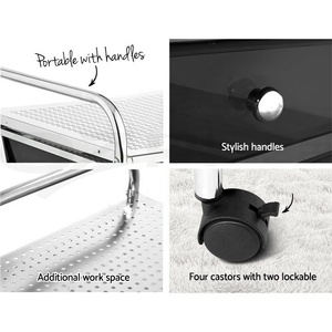 Chariot de cuisine Portable à 12 tiroirs, 2 pièces, chariot de rangement à roulement, étagère de bureau - Product Image 4