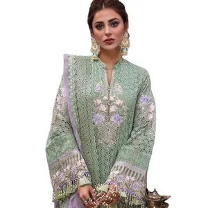 Kameez en soie brodée pour femmes, magnifique vêtement de fête de mariage, ensemble Kurta pour filles, lettres indiennes, 2022