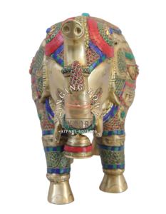 Statue d'éléphant en laiton |   Une statue unique à des fins décoratives et culturelles - Product Image 5