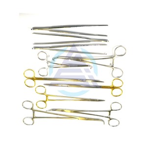 Instrumento veterinario de acero inoxidable dorado | Kit de instrumentos de Cirugía Torácica de tejidos blandos | Modelo | Fabricado en Pakistán - Product Image 1