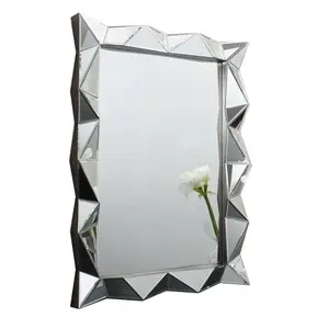 OEM Service Aura Multi Faceted Art Decor Mirror Framed Rectangle Wall Mirror