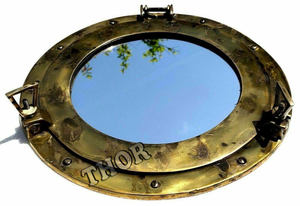 Miroir de hublot antique nautique pour salon, miroir de hublot maritime, fenêtre de bateau, miroir mural, décoration intérieure - Product Image 3