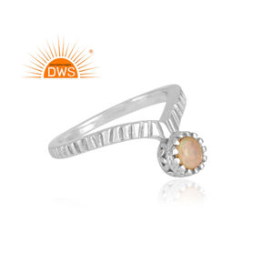 Bague en argent sterling pour fiançailles, pierre précieuse naturelle, bijoux en opale éthiopienne, empilables, vente en gros - Product Image 3