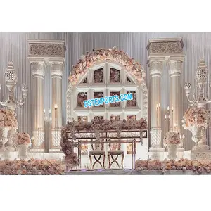 Exclusivo doble poste boda escenario Toronto boda de lujo Pilar romano escenario decoración superior boda ceremonia decoración Reino Unido - Product Image 1