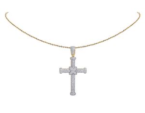 Men's 10K Yellow Gold Real Natural Round Diamond <b>Cross</b> Pendant 1.50CTW Anniversary Jewelry Without <b>Chain</b> - Product Image 2