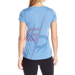 Camiseta con cuello en V para mujer deportiva OEM a precio de fábrica - Product Image 2