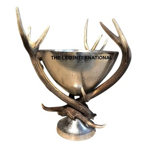 Silver Color <b>Decorative</b> Bowl Aluminum Metal Chocolate Fruits Serving <b>Kitchen</b> Dining Table Ware <b>Item</b> Bowl - Product Image 2