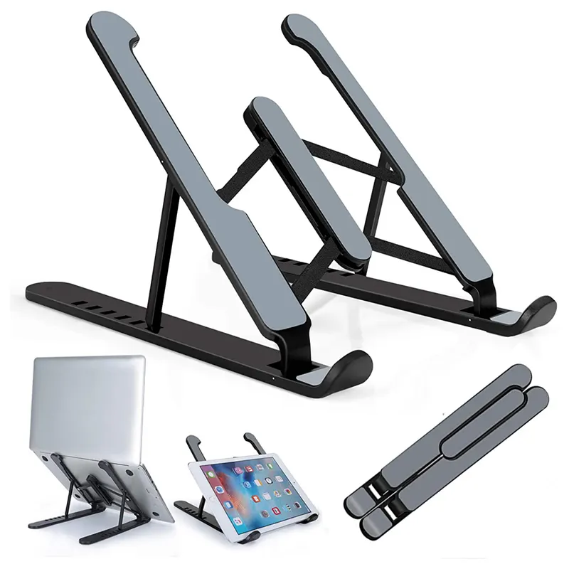 Suporte de mesa dobrável para laptop, suporte vertical de laptop abs ajustável para macbook