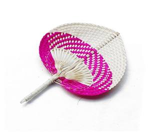 Eventail de feuille de palmier naturel en bambou, ventilateur à main à motifs roses, pour décor vietnamien, offre spéciale - Product Image 1