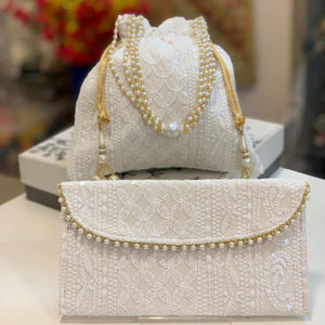 M ของการสร้างสรรค์กระเป๋าเงิน potli ปักผู้หญิงที่สง่างามพร้อมการออกแบบซองจดหมายกระเป๋าเครื่องสำอางแฟชั่นล่าสุดและเคสมีวางจำหน่ายที่นี่! - Product Image 1